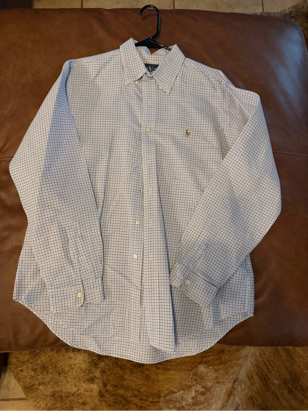Polo by Ralph Lauren White and Blue Checked Dress Shirt